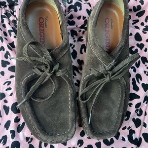 Clarks Originals 78984 Wallabee Gum Wedge Crepe Sole Moc Dark grey Oxfords